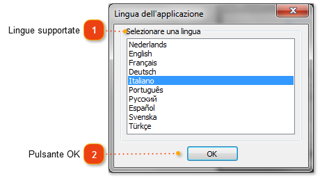 Lingua dell'applicazione