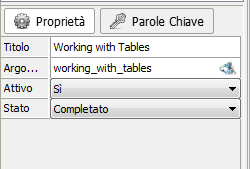 5. Pannello Proprietà/Parole chiave