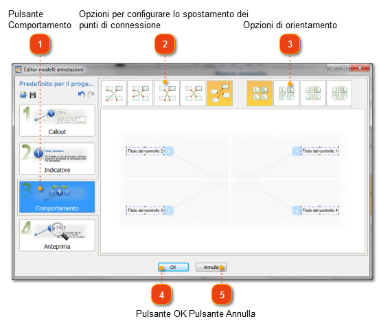 Modifica delle opzioni di comportamento