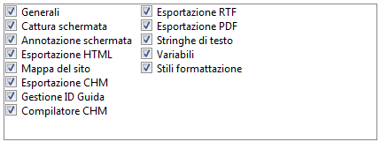 2. Lista delle impostazioni