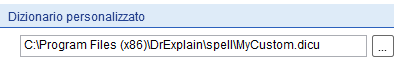 5. Percorso dizionario personalizzato