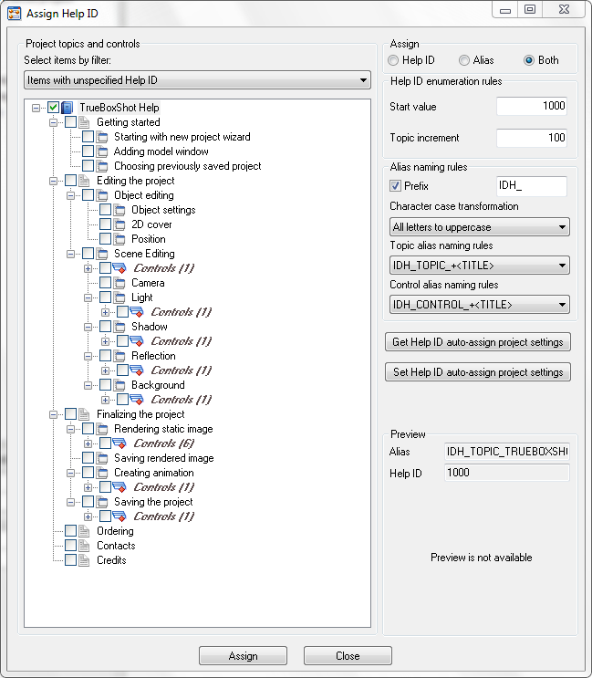 Automatic Help ID assigning and importing