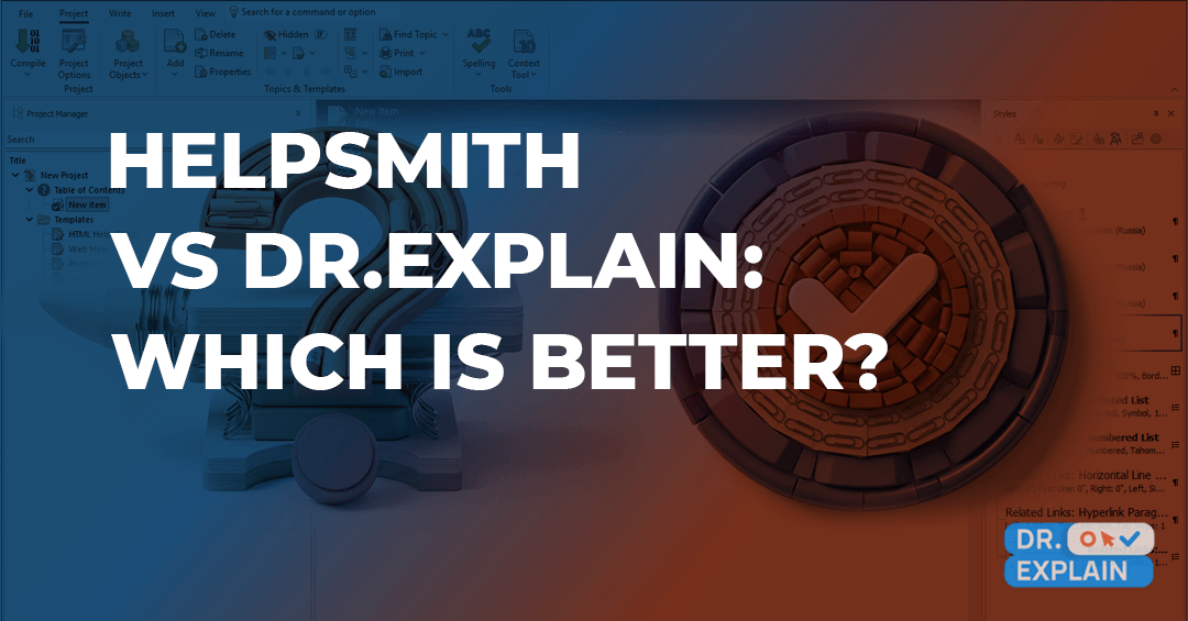 HelpSmith vs Dr.Explain 2026: which HAT is better for your user documentation? HelpSmith vs Dr.Explain 2026: which HAT is better for your user documentation?