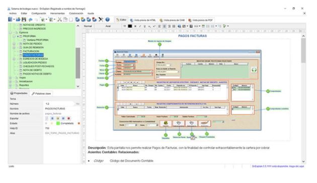 interface of user help for ERP system